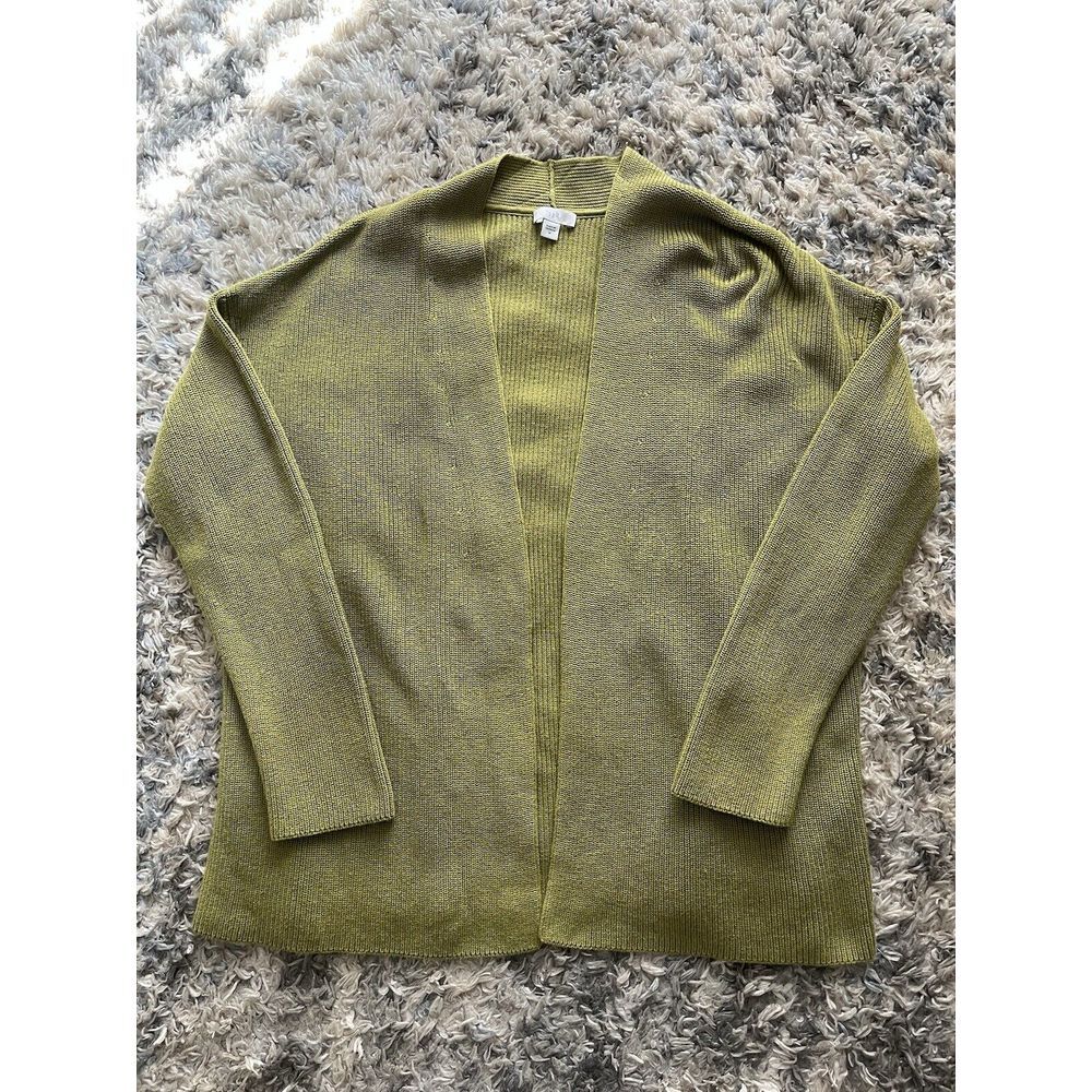 j jill green knit cardigan sz medium Cotton Viscose Blend